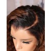 Lwigs Most-Fit Cap M-Shape Realistic Hairline Ombre Brown Color Curly 11x6 Skin Melted HD Lace Front Wigs UD16