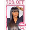 Lwigs Summer Special Medium Brown Lace Silky Straight With Bangs 16 Inches 180% Density Full Lace Front Wig For Black Girl TS05