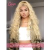 613# Blonde Color Deep Curly Virgin Brazilian Human Hair Wigs Glueless 13X4 Lace Wigs With Baby Hair Lace Front Wig Lwigs75