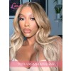 Ash Blonde Color Undetectable HD 13x4 Lace Front Wig Virgin Human Hair Natural Wavy Brown Hair Pre Plucked Hairline Lwigs336