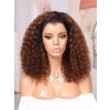 Lwigs Most-Fit Cap M-Shape Realistic Hairline Ombre Brown Color Curly 11x6 Skin Melted HD Lace Front Wigs UD16