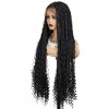 New-in Boho Twist Braided Wigs HD Full Lace Human Hair Knotless Braids Wig With Curly Ends Blended Lace Wigs Lwigs403