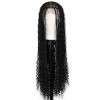New-in Boho Twist Braided Wigs HD Full Lace Human Hair Knotless Braids Wig With Curly Ends Blended Lace Wigs Lwigs403