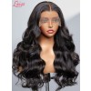 Glueless Wig For Beginners 100% Human Hair Body Wave Bleached Single Knots Undetectable HD Full Lace Wig Lwigs189