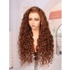 Lwigs Most-Fit Cap Free Parting Brown Color Deep Wave Realistic Look 100% Human Hair 11x6 HD Lace Frontal Wigs UD24