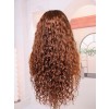 Lwigs Most-Fit Cap Free Parting Brown Color Deep Wave Realistic Look 100% Human Hair 11x6 HD Lace Frontal Wigs UD24