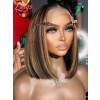 Lwigs New Arrivals Middle Part Highlight Color Easy Install Bob Hairstyle 360 Invisible HD Lace Wigs For Black Women NEW59