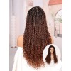 Lwigs Most-Fit Cap Ombre Brown Tiny Knots 180% Density Side Part HD Full Lace Knotless Long Braided Wig UD21