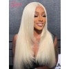 2024 Hot Sale Hairstyles #613 Blonde Color Layered Silky Straight Transparent HD Swiss Lace 13x4 Lace Front Wigs Lwigs76