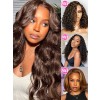BUY 1 GET 1 EXTRA FREE WIG | Dark Brown Body Wave 16 Inches 8x6 Glueless Breathable Cap Wig BG02