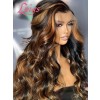Lwigs New Arrivals Breathable Cap Glueless 7x6 Dream 007 Lace Highlight Color Wavy Hair With Bleached Invisible Knots PR02
