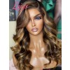 Lwigs New Arrivals Breathable Cap Glueless 7x6 Dream 007 Lace Highlight Color Wavy Hair With Bleached Invisible Knots PR02