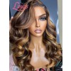 Lwigs New Arrivals Breathable Cap Glueless 8x6 Dream 007 Lace Highlight Color Wavy Hair With Bleached Invisible Knots PR02