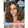 Lwigs New Arrivals Beginner Friendly Ombre Brown Color Big Curly Hairstyles 180% Density Deep Parting 360 Lace Wigs NEW53