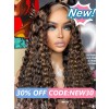 Lwigs New Arrivals Highlight Color Bleached Single Knots 100% Brazilian Human Hair 360 Lace Wigs Curly Hairstyels NEW56