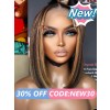 Lwigs New Arrivals Middle Part Highlight Color Easy Install Bob Hairstyle 360 Invisible HD Lace Wigs For Black Women NEW59