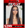 Lwigs 2024 Black Friday Sale Natural Black Color 26 Inches 150% Density Silky Straight Pre-plucked HD Lace 360 Lace Wig RS06