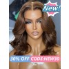 Lwigs New Arrivals 2024 Hair Trends Brown Color Shoulder Length Body Wave Hairstyle Invisible HD 13x6 Lace Front Wigs NEW68