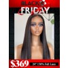 Lwigs 2024 Black Friday Sale Natural Black Color 26 Inches 150% Density Silky Straight Pre-plucked HD Lace 360 Lace Wig RS06