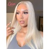 613# Blonde Color Silky Straight Transparent HD Lace Wig Pre Plucked And Bleached Glueless 13x4 Human Hair Wigs With Baby Hair Lwigs71