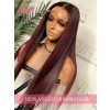 Ombre Dark Burgundy Color Hair Straight Wavy Brazilian Virgin Human Hair HD Lace 13*6 Lace Front Wigs Lwigs161