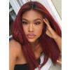 Ash Ombre Burgundy Hair Color Wig T#1b/99j Silk Straight Wig Brazlian 13x6 Lace Front Human Hair Wig Pre Plucked And Bleached Lwigs306