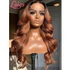 Ash Ombre Color Invisible HD Swiss Lace Virgin Human Hair Body Wave Hairstyle Ombre Brown 6 Deep Parting Lace Front Wigs Lwigs84