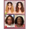 Lwigs Most-Fit Cap Ombre Brown Tiny Knots 180% Density Side Part HD Full Lace Knotless Long Braided Wig UD21