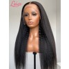 Beginner Friendly Undetectable HD Lace Pre Plucked Yaki Straight Human Hair Wigs 360 Swiss Lace Wigs With Baby Hair Lwigs27