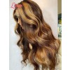 Ombre Brown Highlight Color Body Wave Style Top Quality Brazilian Virgin Human Hair HD Lace 13x6 Lace Front Wigs Lwigs499