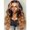 Bleached Knots HD Lace Ombre Highlight Color Body Wavy Brazilian Virgin Human Hair 13x6 Lace Front Wig Lwigs307