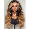 Bleached Knots HD Lace Ombre Highlight Color Body Wavy Brazilian Virgin Human Hair 13x6 Lace Front Wig Lwigs307