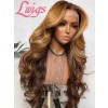 10A Ombre Blonde Highlights Natural Wavy Virgin Human Hair 360 Lace Frontal Wigs HD Lace Wig Pre Plucked Hairline Lwigs350