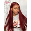 Brazilian Human Hair Burgundy 99j Wig Silk Straight 13x6 HD Lace Wigs Pre Plucked And Bleached Lace Front Wig Real Hair Lwigs309