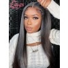 Brazilian Real Hair Wig Silky Straight Human Hair Pre Plucked With Baby Hair 18 Inch Straight Wig Glueless HD Full Lace Wig Lwigs88