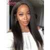 Brazilian Virgin Human Hair Light Yaki Undetectable Dream Swiss Lace 360 Lace Wigs With Ponytail Lwigs55