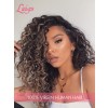 Glueless HD Lace Wigs Pre Plucked And Bleached Knots Balayage Color Hair Curly Wig With Hightlights Human Hair Full Lace Wig Lwigs303