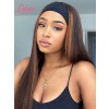 Highlight Color Wig For Sale Brown Balayage Straight Hair Headband Straight Human Hair Glue Free Wig Colored Headband Wig Lwigs395