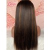 Highlight Color Wig For Sale Brown Balayage Straight Hair Headband Straight Human Hair Glue Free Wig Colored Headband Wig Lwigs395