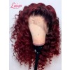 24h Shipping Burgundy Red Wine Color Deep Wave 180% Density HD Lace Plucked Hairline 360 Lace Wig Beginners Friendly KC04