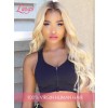 Long Hair Body Wave T4/613 Blonde Ombre Color Pre-Plucked Hairline Transparent Lace 13x4 Lace Front Wigs Lwigs294