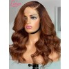 Coffer Brown Wigs Human Hair Loose Wave Full HD Lace Wigs Pre Plucked And Bleached Knots Colored Body Wave Wig Lwigs85