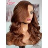 Coffer Brown Wigs Human Hair Loose Wave Full HD Lace Wigs Pre Plucked And Bleached Knots Colored Body Wave Wig Lwigs85