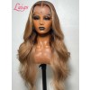 Customized Virgin Hair Ash Blonde Color Silky Straight Hair Plucked Hairline Glueless Lace Frontal Wig Lwigs94