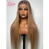 Customized Virgin Hair Ash Blonde Color Silky Straight Hair Plucked Hairline Glueless Lace Frontal Wig Lwigs94