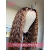 Deep Wave Ombre Brown Pre Plucked Hairline Middle Part Highlight Hair 360 Lace Wig Beginners Friendly Glueless Lace Frontal Wig Lwigs360