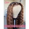 Deep Wave Ombre Brown Pre Plucked Hairline Middle Part Highlight Hair 360 Lace Wig Beginners Friendly Glueless Lace Frontal Wig Lwigs360