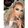 European Virgin Human Hair Glueless Grey Color Body Wave Lace Frontal Wig Lwigs348
