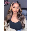 Undetectable HD Lace Virgin Human Hair Highlight Color Hair Blonde Highlights Body Wave Glueless Full Lace Wig Hair Trends Lwigs52