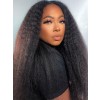 Brazilian Light Yaki Straight Hair Weave Natural Color Wig Pre-Plucked Hairline Full Lace Kinky Straight Human Hair Wigs Afterpay Lwigs263